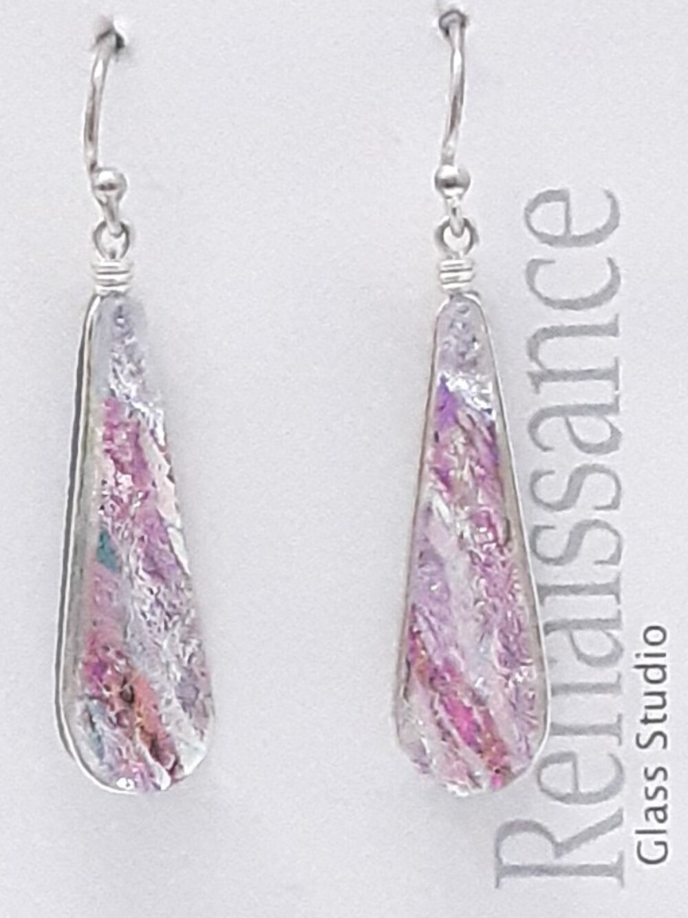 NEW Summer Fun Pink Glass Tear-drop Earrings - Picture 12 of 12